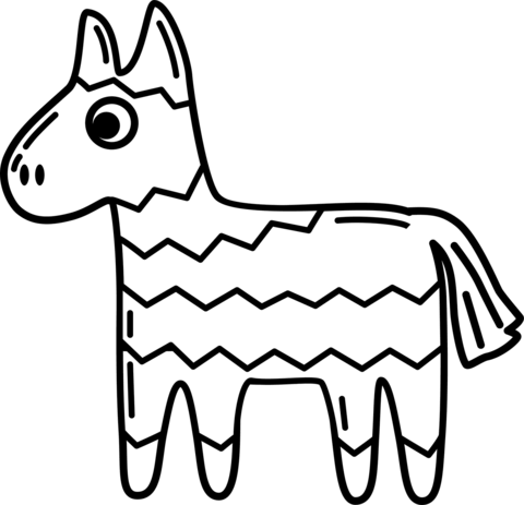 Donkey pinata coloring page free printable coloring pages