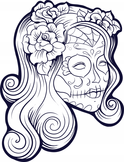 Sugar skull advanced coloring