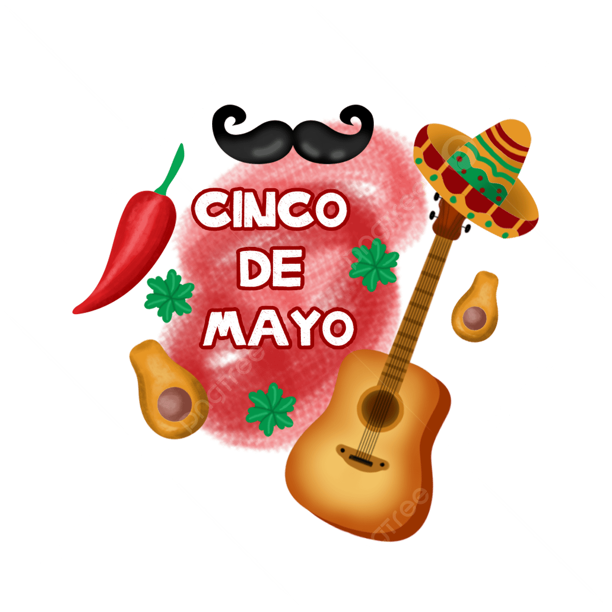 Mexican guitar clipart transparent background cinco de mayo traditional mexican symbols guitar mexican vector collection png image for free download