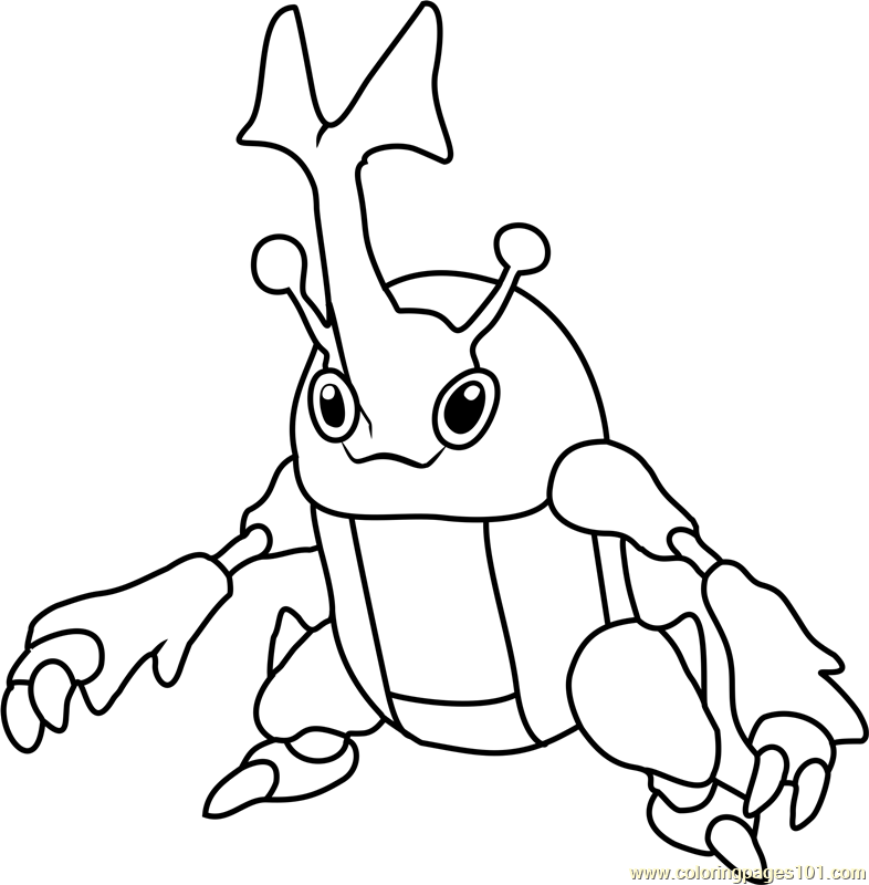 Heracross pokemon coloring page for kids