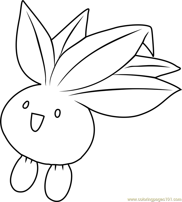 Oddish pokemon coloring page for kids