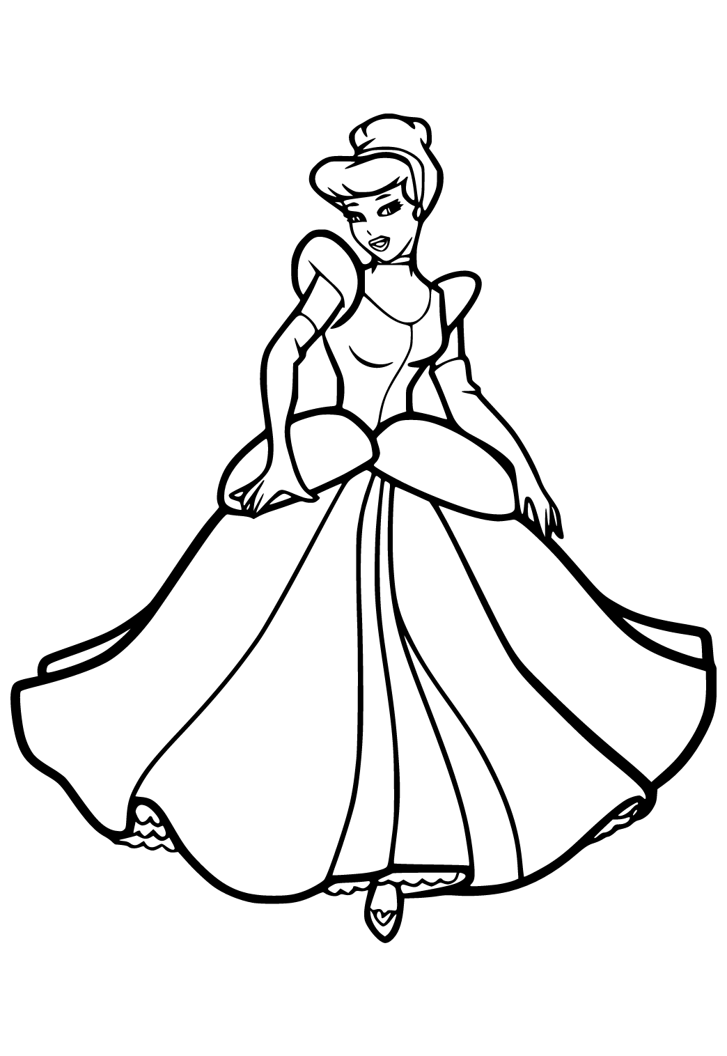 Free printable cinderella princess coloring page sheet and picture for adults and kids girls and boys