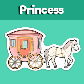 Princess sitting in a horse drawn carriage â minutes of quality time