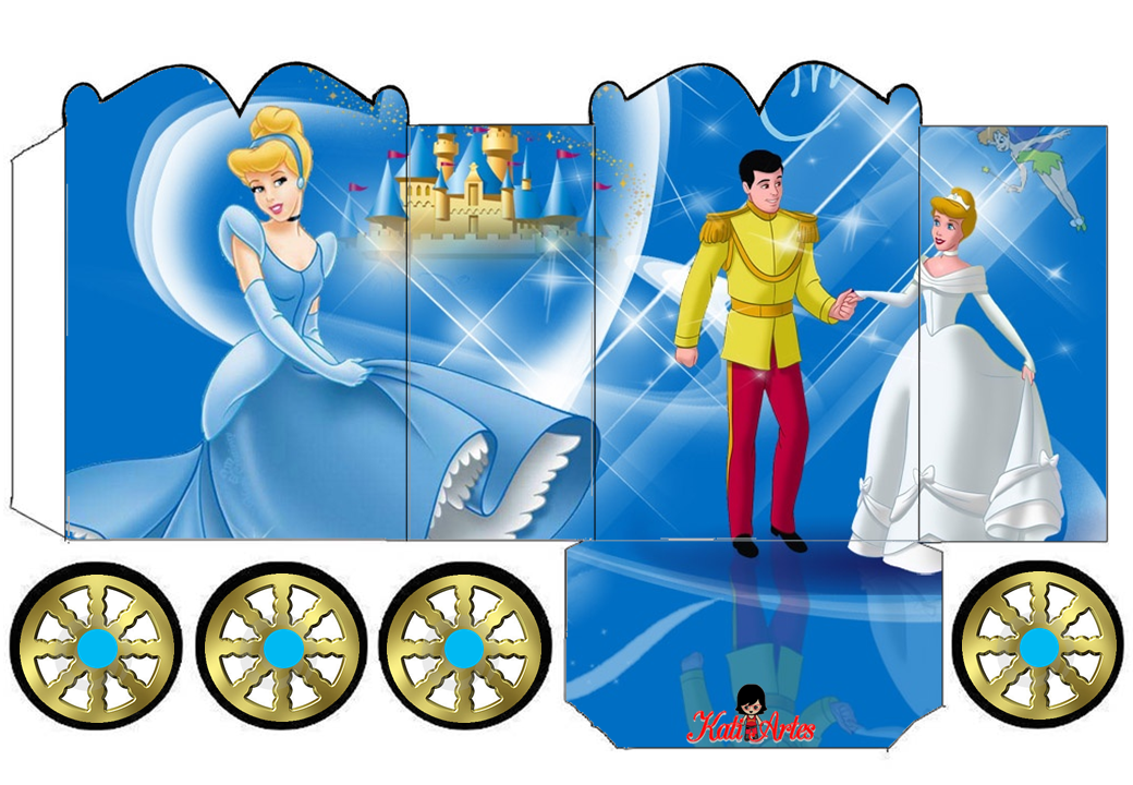 Classic cinderella princess carriage shaped free printable box