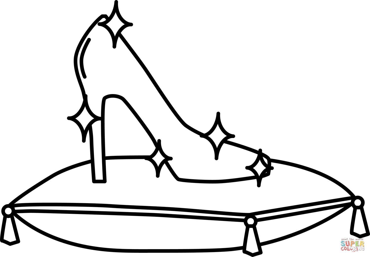 Cinderella shoe coloring page free printable coloring pages
