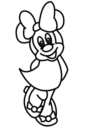 Chibi minnie coloring page free printable coloring pages