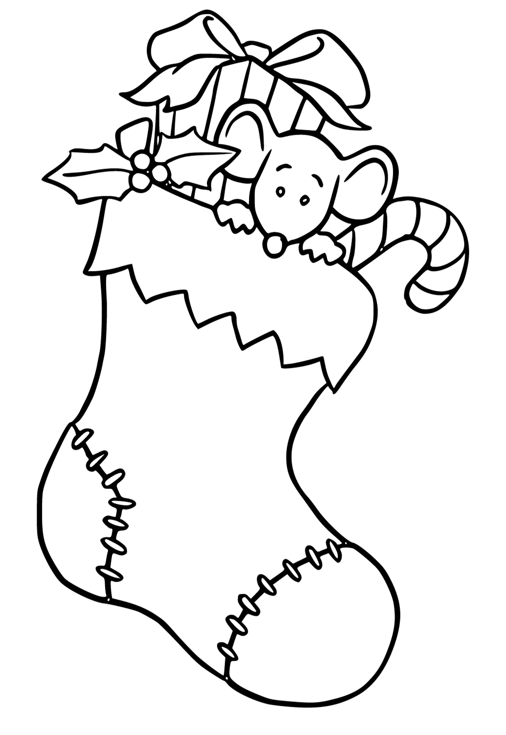 Free printable christmas mouse coloring page for adults and kids