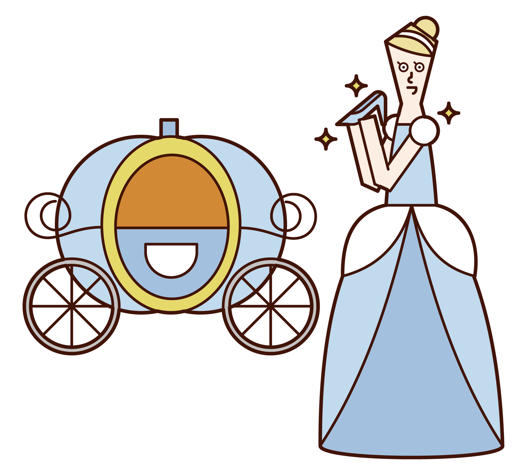 Illustration of cinderella and pumpkin carriage female â free illustrations kukukeke