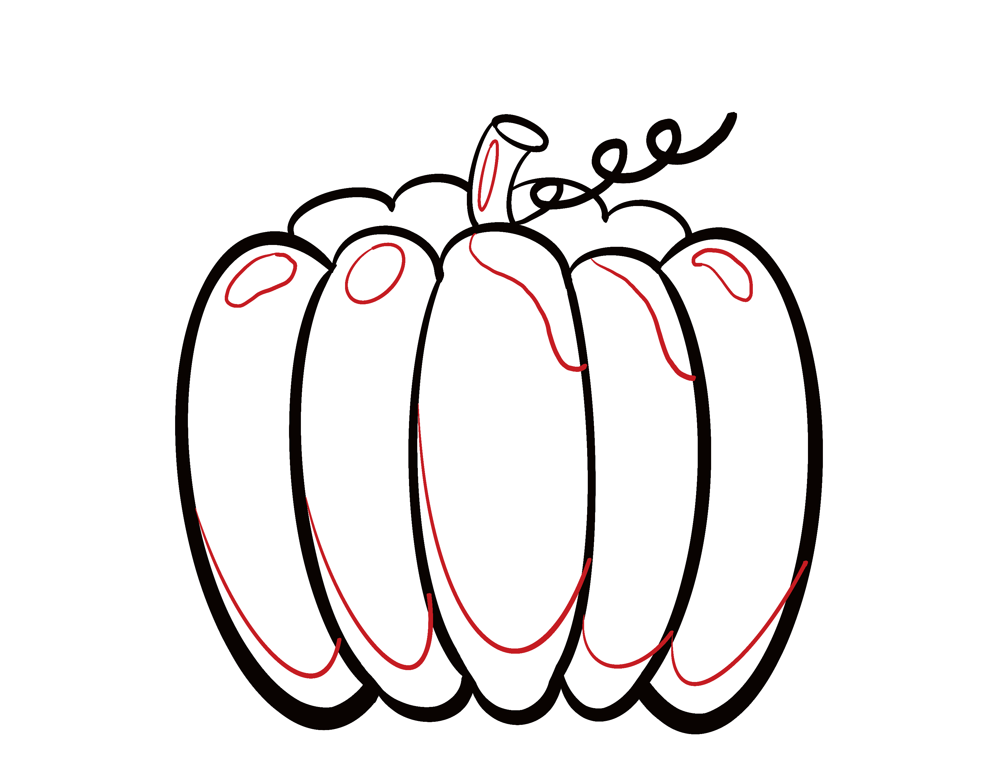 How to draw a pumpkin easy step by step lightly sketched mono