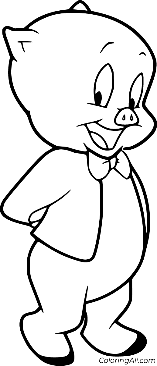 Free printable porky pig coloring pages easy to print from any device and automatically fit any pâ coloring pages cartoon coloring pages coloring book pages