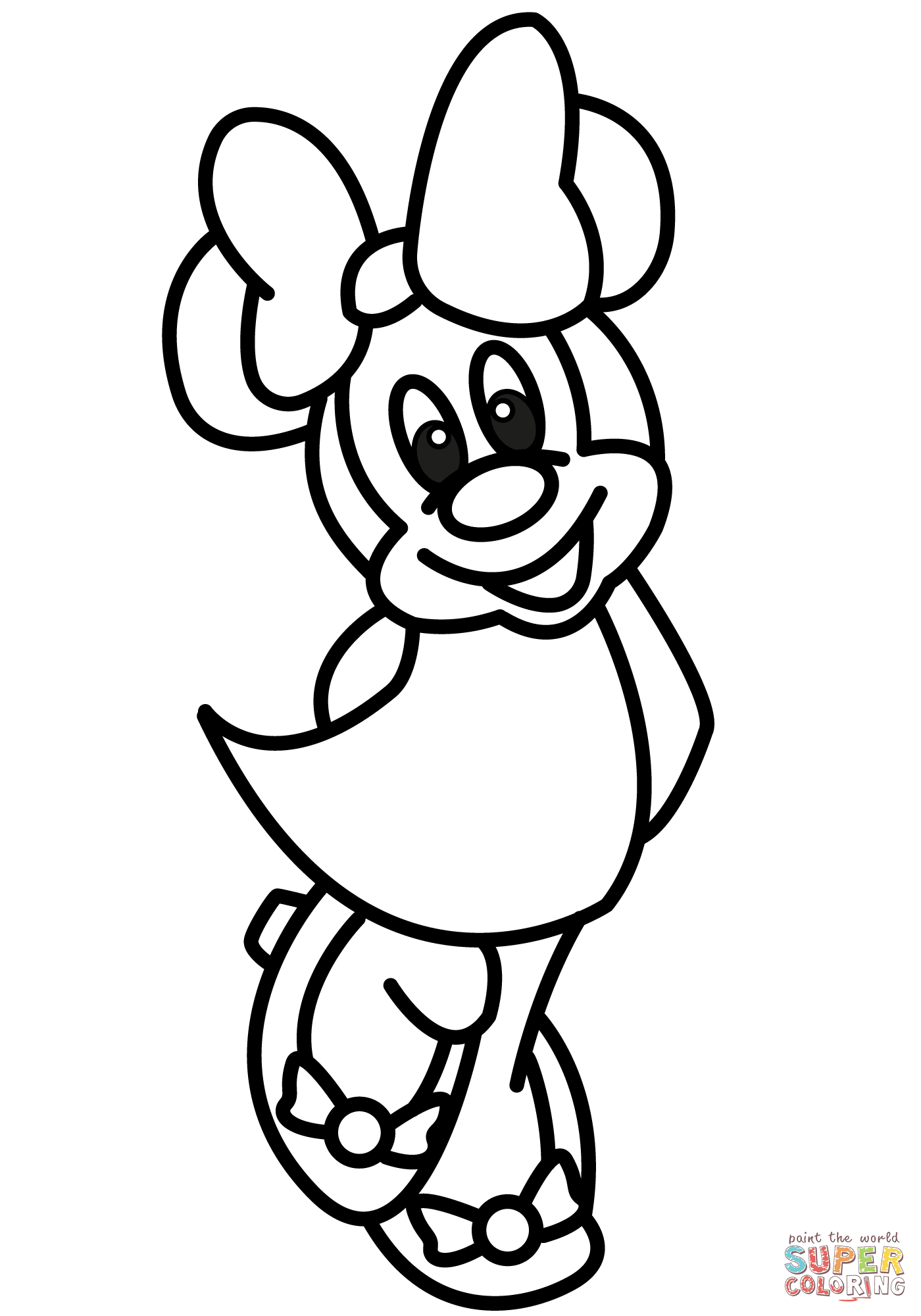 Chibi minnie coloring page free printable coloring pages