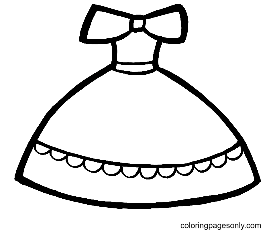 Dress coloring pages printable for free download