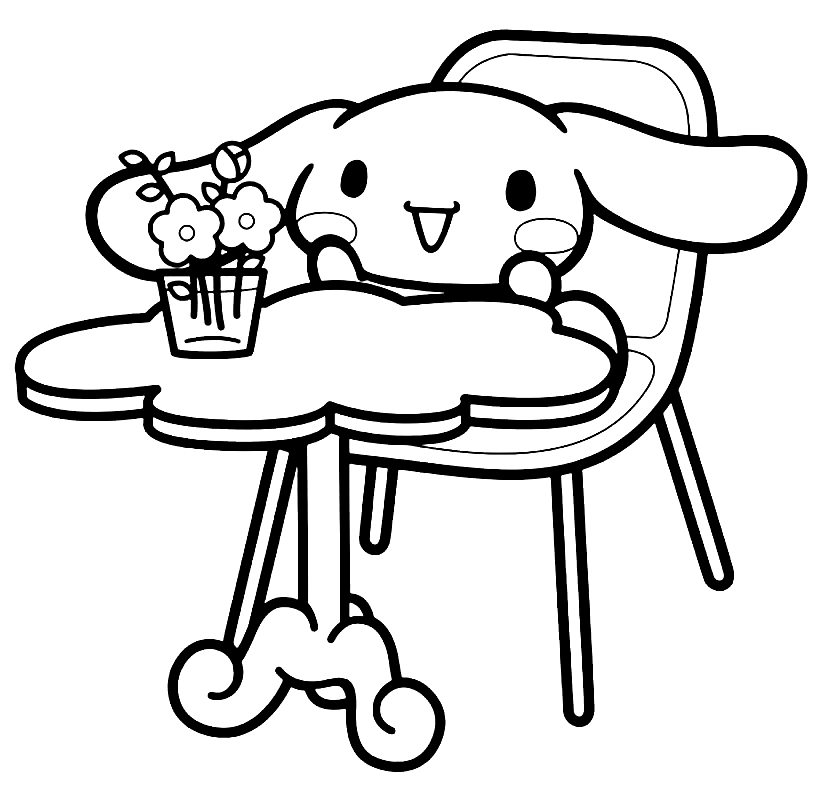Lovely cinnamoroll coloring page