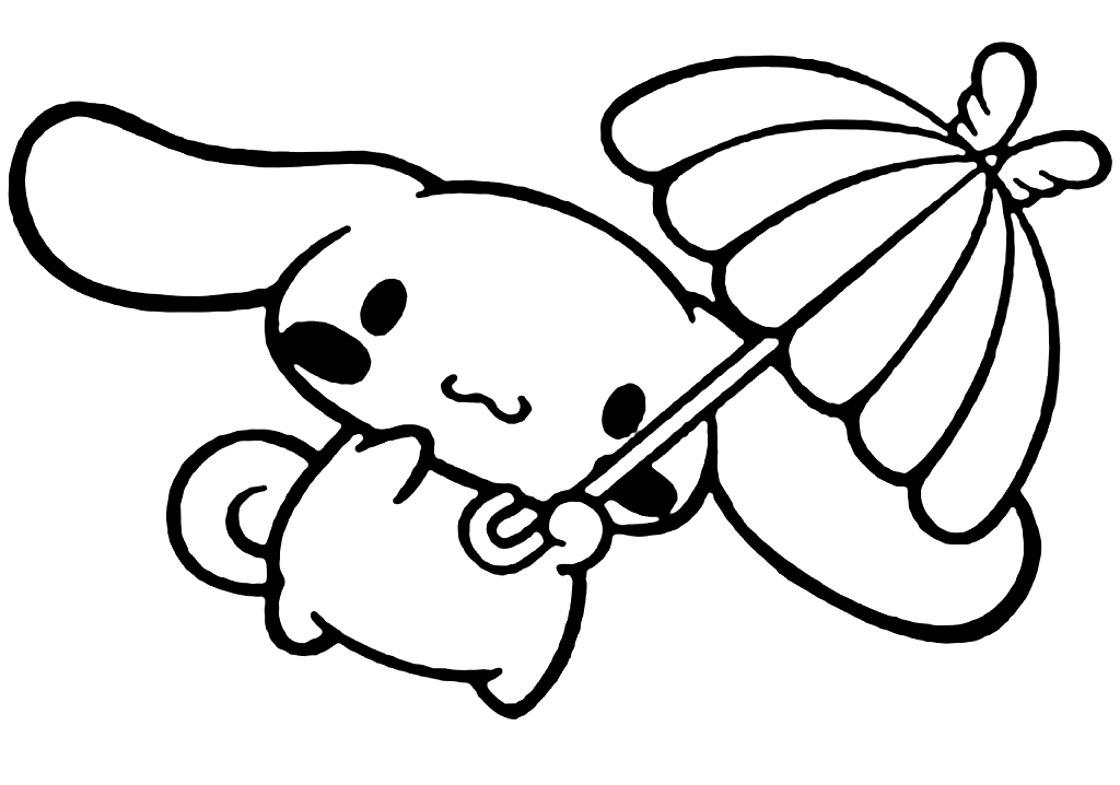 Cinnamoroll with umbrella coloring page