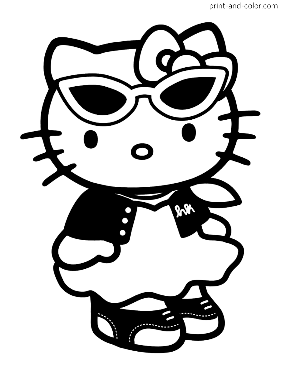 Hello kitty coloring pages print and color