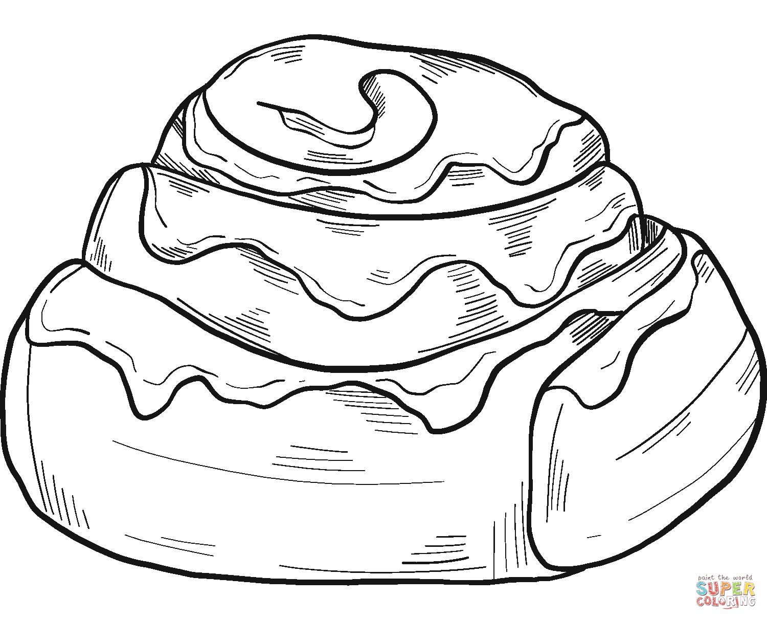 Cinnamon roll coloring page free printable coloring pages