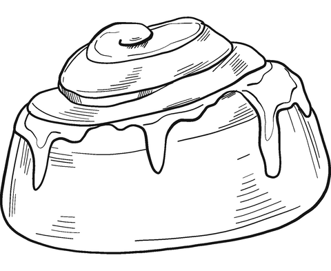 Cinnamon roll coloring page free printable coloring pages