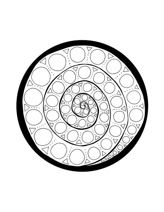 Coloring page spiral circles