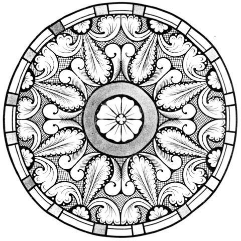 Round stained glass in the cloister of heiligenkreuz coloring page free printable coloring pages