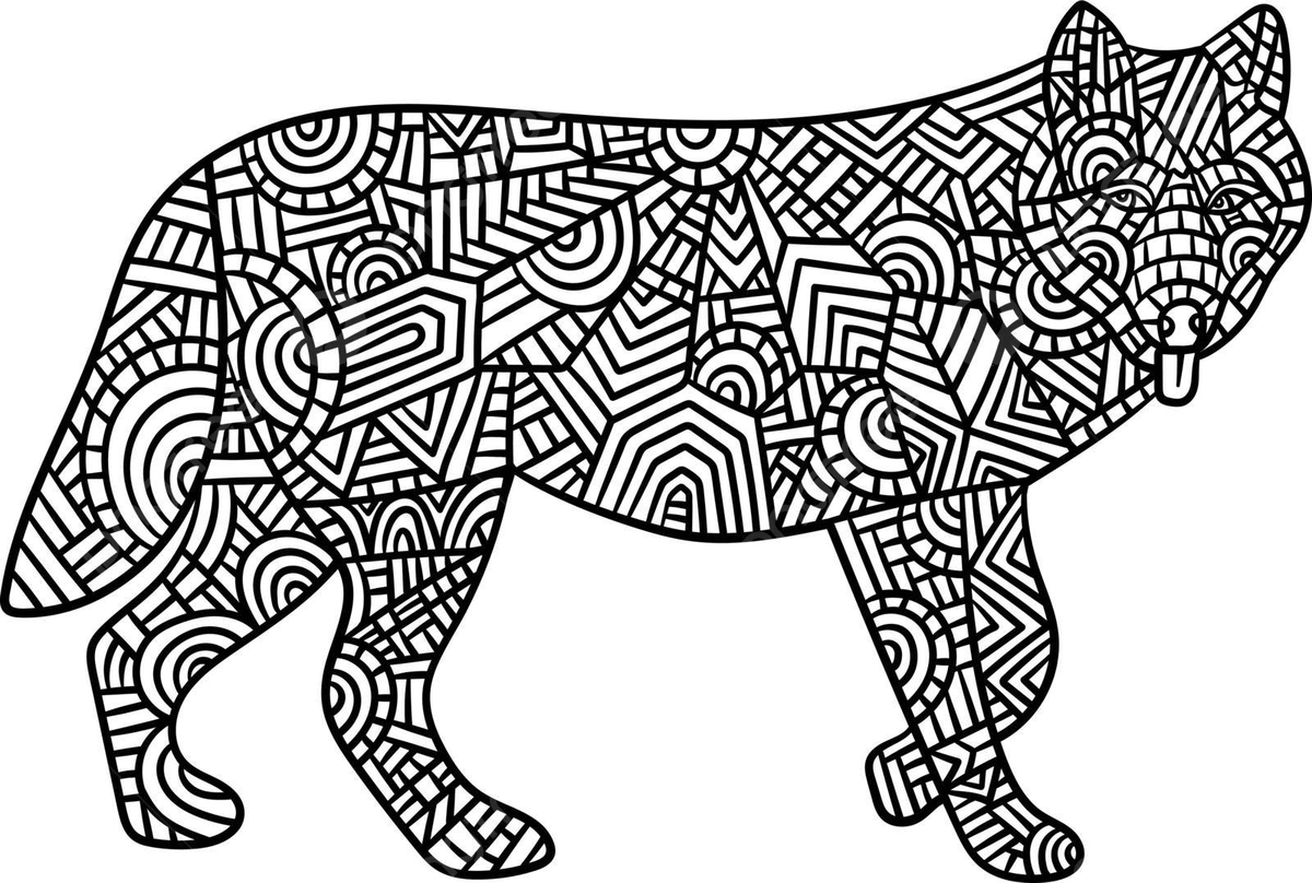 Wolf mandala coloring pages for adults coloring book colouring page circle vector coloring book colouring page circle png and vector with transparent background for free download