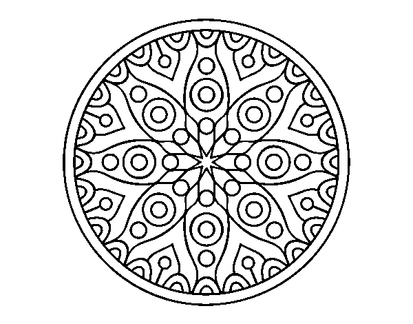 Planetary mandala coloring page