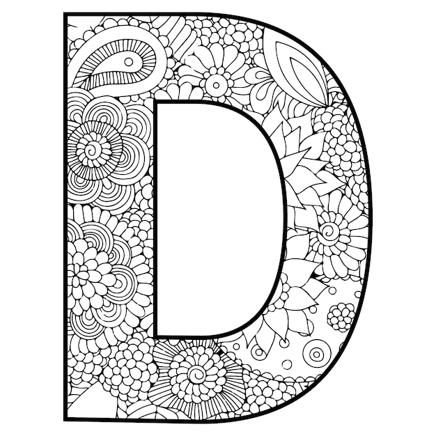 Premium vector beautiful floral mandala design hand draw floral mandala coloring page for kids