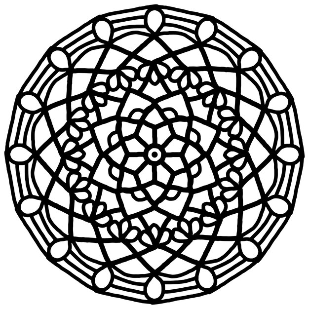 Premium vector flower mandala coloring page for kids