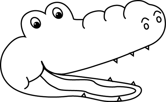 Black and white less than alligator clip art