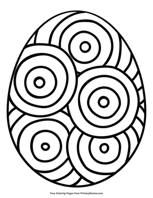 Easter egg with circle design coloring page â free printable pdf from