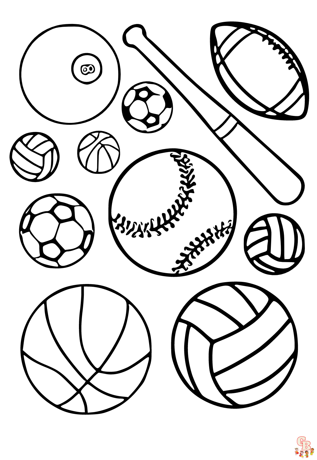 Balls coloring pages free printable sheets for kids