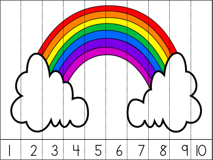 Free spring math number puzzle for counting to made by teachers