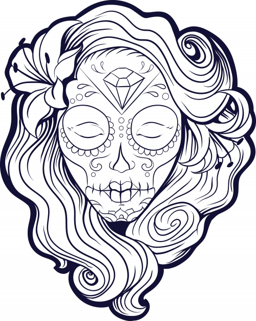 Sugar skull advanced coloring