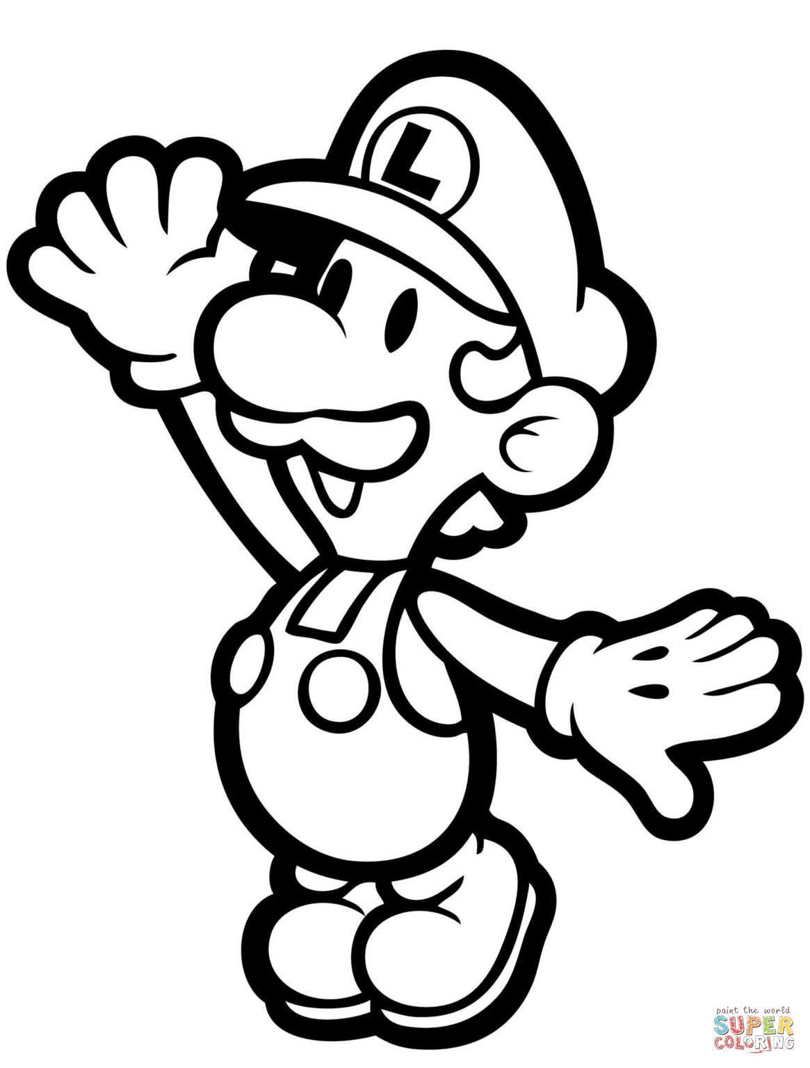 Paper luigi coloring page free printable coloring pages