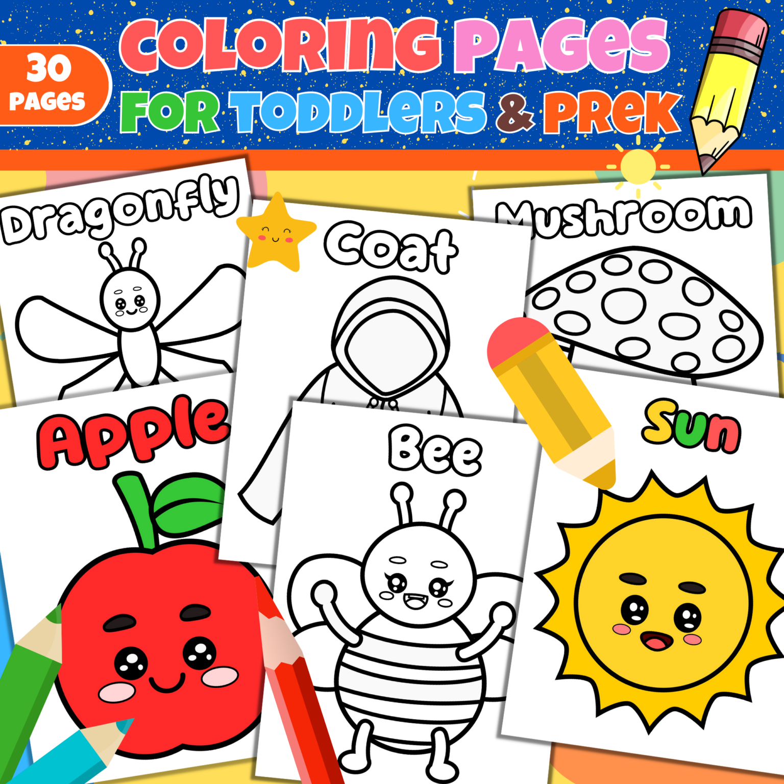 Fun coloring pages for toddlers and preschoolers made by teachers