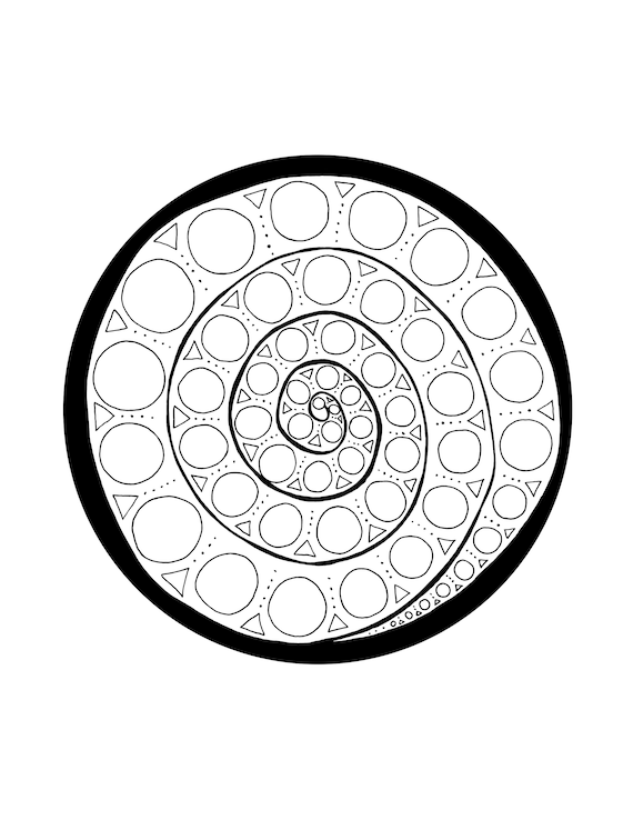 Coloring page spiral circles