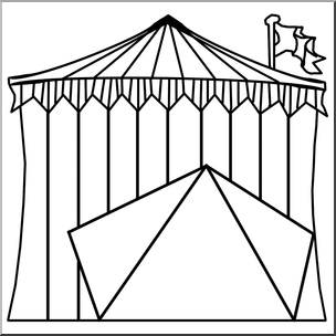 Clip art circus tent bw i