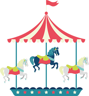 Horses carousel circus sticker