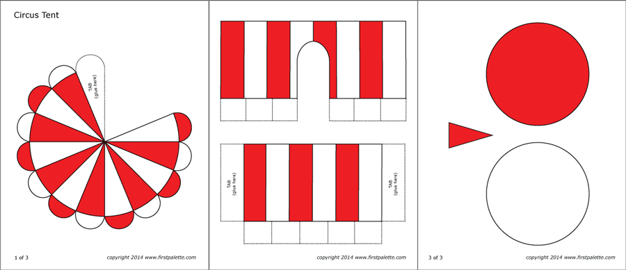 Circus tent templates free printable templates coloring pages