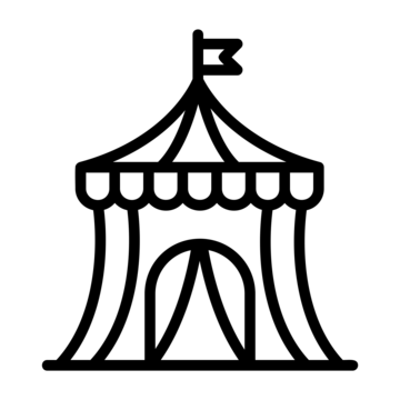 Circus tent line icon vector circus tent icon circus tent camp png and vector with transparent background for free download