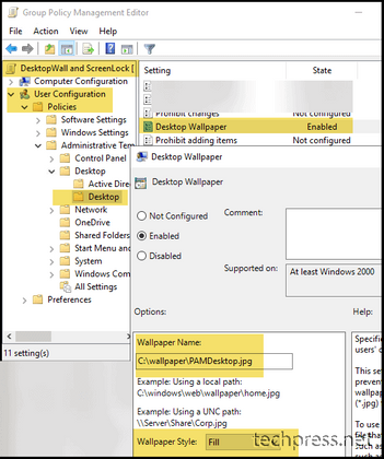 Deploy desktop wallpaper and lock screen image on windows using gpo