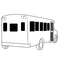 School bus city coloring page for kids