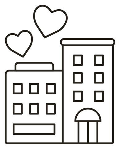 Love hotel coloring page free printable coloring pages