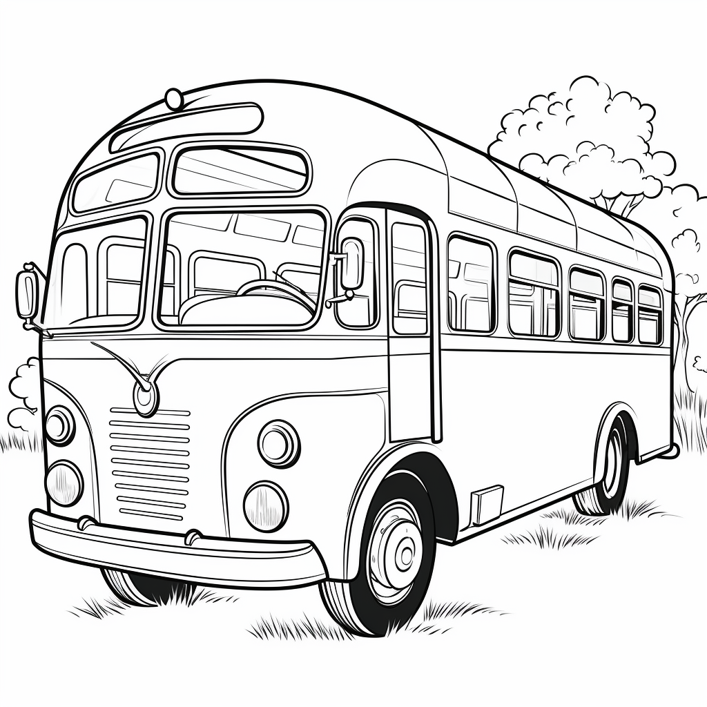 Bus coloring pages