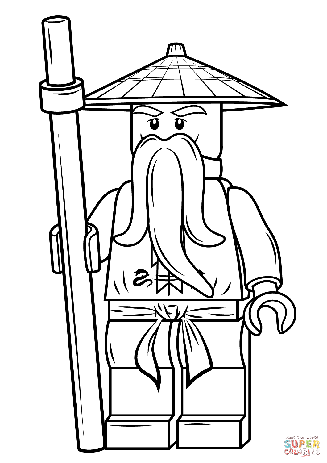 Lego ninjago sensei wu coloring page free printable coloring pages