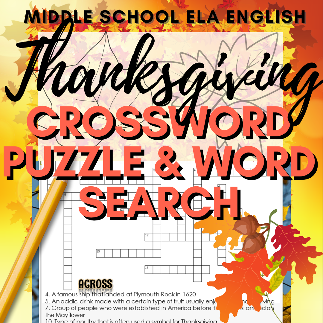 Middle school english ela fun thanksgiving activity