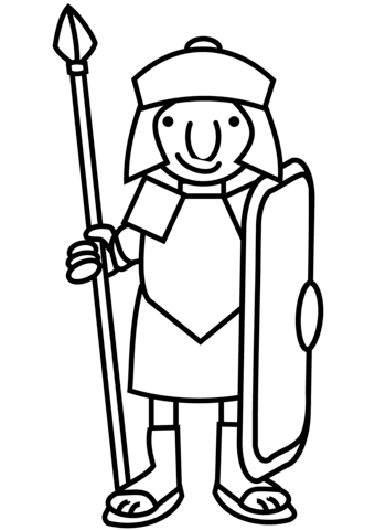 Cartoon roman soldier coloring page free printable coloring pages