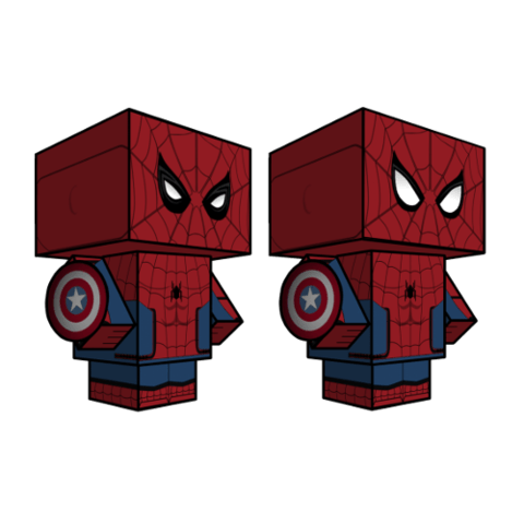 Spiderman captain america civil war paper toy free printable papercraft templates