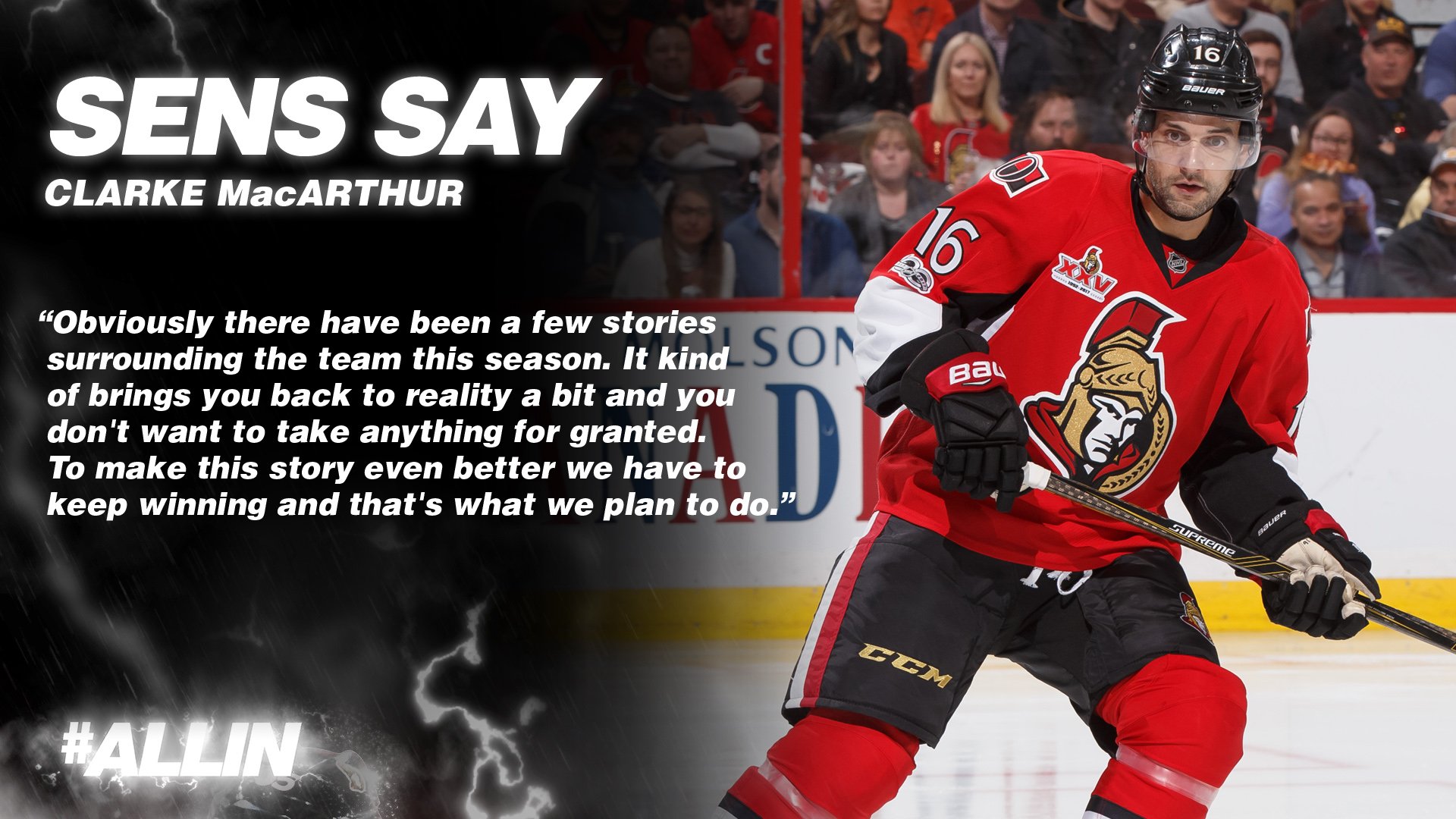 Ottawa senators on clarke macarthur on the sens dealing with adversity this season allin httpstcobyzvndlqzk