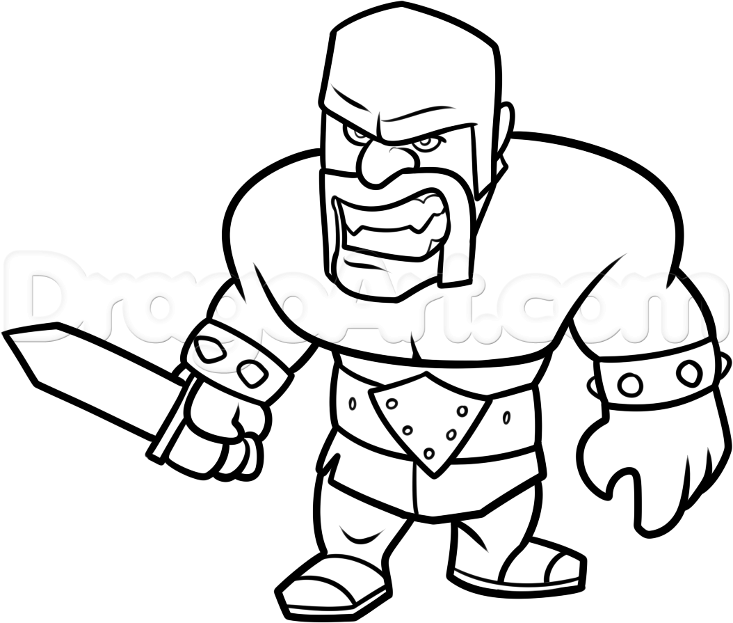 How to draw clash of clans barbarian step by step video game characters pop culture free online drawing tâ clash royale clash royale drawings clash of clans