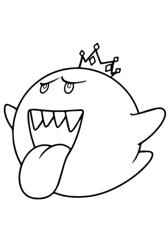 Mario kart king boo coloring page free printable coloring pages